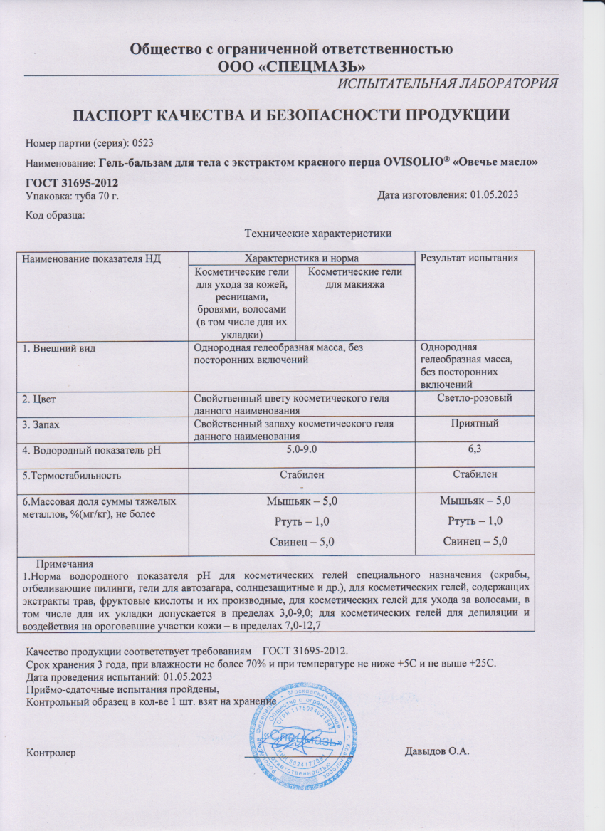 Паспорт №052023